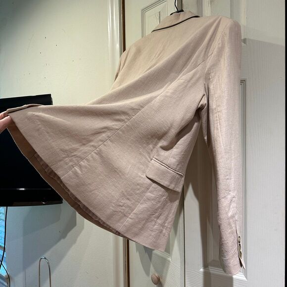 Katherine Barclay Beige Linen Blend Double Breasted Blazer XL - Picture 5 of 12
